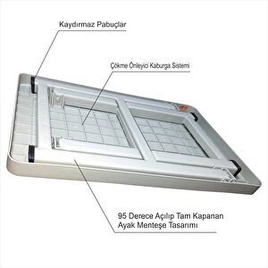 Büyük Açılır Kapanır Ayaklı Portatif Kamp Balkon Bahçe Plaj Havuz Başı Kumsal Piknik Masası Sehpası