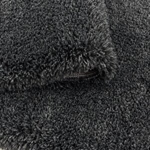 Yumuşak Süpersoft Yüksek Tüylü 30 Mm Hav Yüksekliğinde Düz Koyu Gri Renkli Shaggy Halı 100x200 cm