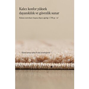 Yumuşak Peluş Tüylü Bohem İskandinav Desenli Kabarık Bukleli  Gül Kurusu Tonlarında Halı