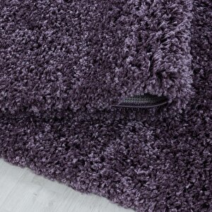 Yumuşak Yüksek Havlı 30 Mm Shaggy Salon Halısı Düz Mor Lila Renkli 160x230 cm