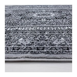 Klasik Desenli Halı Iran Tarzı Süslemeler Siyah Gri Beyaz Renkler 160x230 cm