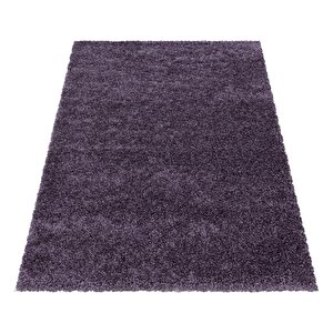 Yumuşak Yüksek Havlı 30 Mm Shaggy Salon Halısı Düz Mor Lila Renkli
