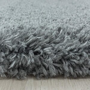Yumuşak Süpersoft Yüksek Tüylü 30 Mm Hav Yüksekliğinde Düz Açık Gri Renkli Shaggy Halı 240x340 cm