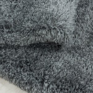 Yumuşak Süpersoft Yüksek Tüylü 30 Mm Hav Yüksekliğinde Düz Açık Gri Renkli Shaggy Halı 120x170 cm