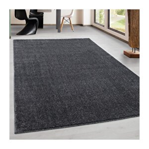Yumuşak Kısa Havlı Modern Halı Düz Gri Renkli Halı 80x250 cm