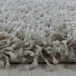 Yumuşak Yüksek Havlı 30 Mm Shaggy Salon Halısı Düz Gümüş Boz Toprak Renkli 60x110 cm