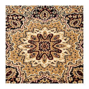 Klasik Desenli Halı Iran Tarzı Süslemeler Bej Siyah Krem Renkler 120x170 cm