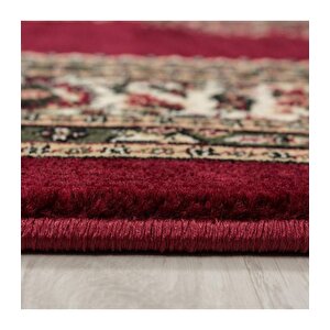 Klasik Desenli Halı Iran Tarzı Madalyon Süsleme Bordo Siyah Krem Renkler 300x400 cm