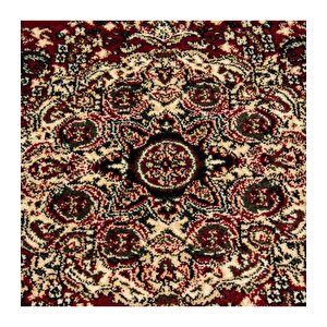 Klasik Desenli Halı Iran Tarzı Madalyon Süsleme Bordo Siyah Krem Renkler 300x400 cm