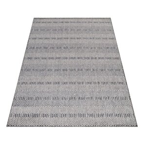 Bahçe Balkon Dış Mekan Teras Halısı Kilim Desenli Gri Renkli Halı