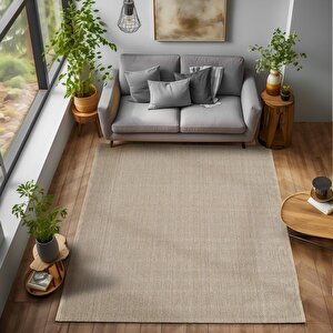 Yumuşak Bukleli Sisal Jüt Salon Oturma Odası Bej Renkli Halı 80x250 cm