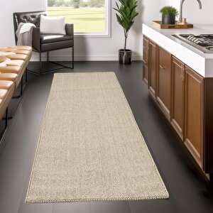 Yumuşak Bukleli Sisal Jüt Salon Oturma Odası Bej Renkli Halı 80x250 cm