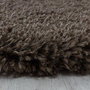 Yumuşak Süpersoft Yüksek Tüylü 30 Mm Hav Yüksekliğinde Düz Kahverengi Renkli Shaggy Halı 280x370 cm