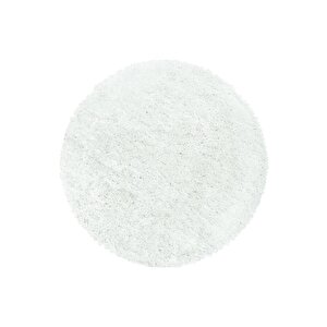 Yuvarlak Halı Yumuşak Yüksek Havlı 30 Mm Shaggy Salon Halısı Düz Beyaz Renkli 200 cm