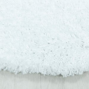 Yuvarlak Halı Yumuşak Yüksek Havlı 30 Mm Shaggy Salon Halısı Düz Beyaz Renkli