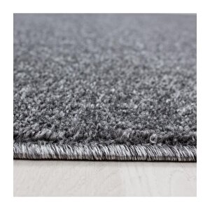 Yumuşak Kısa Havlı Modern Halı Düz Gri Renkli Halı 160x230 cm