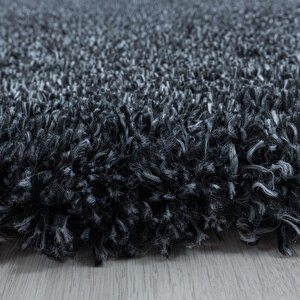 Yumuşak Süpersoft Yüksek Tüylü 30 Mm Hav Yüksekliğinde Düz Gri-beyaz Antrasit Renkli Shaggy Halı 120x170 cm