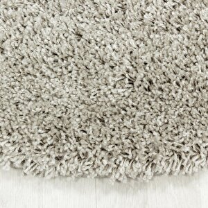 Yuvarlak Halı Yumuşak Yüksek Havlı 30 Mm Shaggy Salon Halısı Düz Gümüş Boz Toprak Renkli