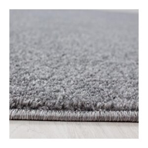 Yumuşak Kısa Havlı Modern Halı Düz Açık Gri Renkli Halı 80x350 cm