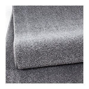 Yumuşak Kısa Havlı Modern Halı Düz Açık Gri Renkli Halı 120x250 cm