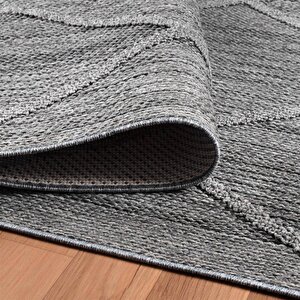 Balkon Teras Bahçe Mutfak Dış Mekan Halısı İskandinav Tarzı Gri Renkli Halı 60x100 cm