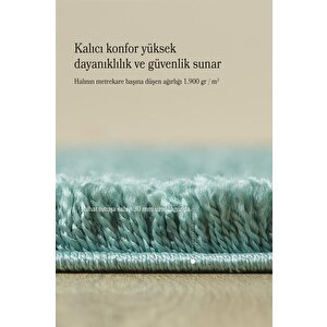 Yumuşak Yüksek Havlı 30 Mm Shaggy Salon Halısı Düz Aqua Pastel Mavi Renkli