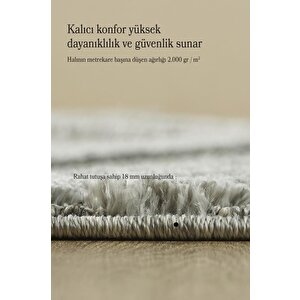 Yumuşak Bukle Tabanlı Modern Kabartmalı 3d Çizgi Desenli Gri Renkli Halı