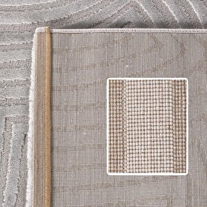 Kabartmalı Halı Dalga Desenli İskandinav Bohem Tarzı Yumuşak Halı Gümüş Krem