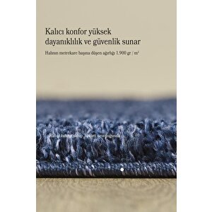 Yüksek Tüylü 30 Mm Hav Yüksekliğinde Düz Lacivert Renkli Shaggy Halı