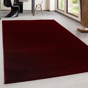Yumuşak Kısa Havlı Modern Halı Düz Kırmızı Renkli Halı 120x250 cm