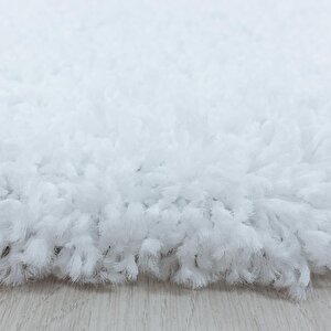 Yumuşak Yüksek Havlı 30 Mm Shaggy Salon Halısı Düz Gül Beyaz Renkli 120x170 cm