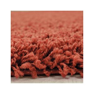 Yüksek Tüylü 30 Mm Hav Yüksekliğinde Düz Turuncu Renkli Shaggy Halı 120x170 cm
