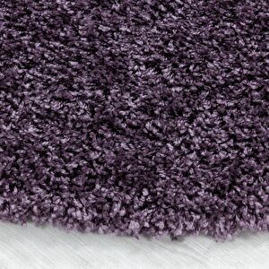Yuvarlak Halı Yumuşak Yüksek Havlı 30 Mm Shaggy Salon Halısı Düz Mor Lila Renkli