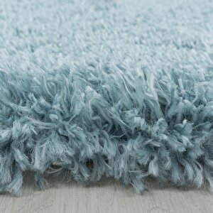 Yumuşak Süpersoft Yüksek Tüylü 30 Mm Hav Yüksekliğinde Düz Aqua Mavi Renkli Shaggy Halı 240x340 cm