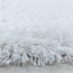 Yumuşak Süpersoft Yüksek Tüylü 30 Mm Hav Yüksekliğinde Düz Beyaz Renkli Shaggy Halı 160x230 cm