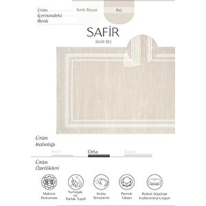 Safir 8604 Bej Halı Oturma Odası Salon Halısı Antre Hol Koridor Halısı Yatak odası halısı 120x180 cm