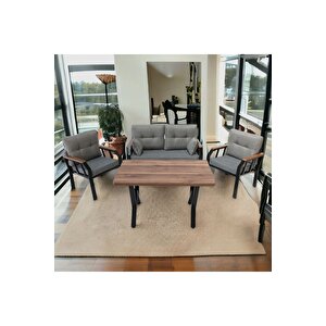 Nergi̇z Bölgesel 2 1 1 Masa Bahçe Balkon Mobi̇lyasi Kazayaği Koyu Gri