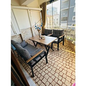 Nergi̇z Bölgesel 2 1 1 Masa Bahçe Balkon Mobi̇lyasi Kazayaği Koyu Gri