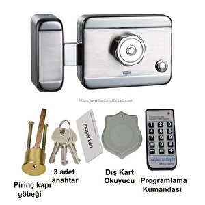 Smart Motorlu Otomat (sessi̇z-güvenli̇ Elektrikli Trajlı Apartman Kapı Kilidi) + Kartlı Sistemi + Trafosu + 25 Çip