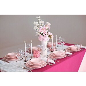 Kütahya  Porselen Lar 24 Parça 6 Kişilik Yemek Takımı Pearl Pembe 616