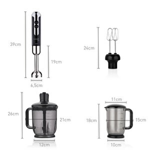 A447-12 Mia Mega Siyah/krom Blender Set
