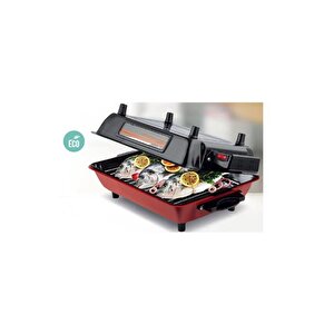 İnova Camlı Elektrikli Izgara Barbekü Emaye Gövdeli-tepsili Ib-320022