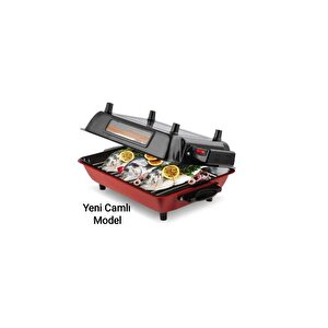 İnova Camlı Elektrikli Izgara Barbekü Emaye Gövdeli-tepsili Ib-320022
