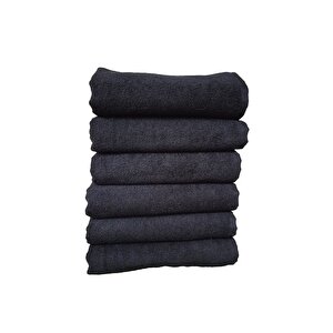 6lı Paket Boya Tutmayan Mikrofiber El Yüz Spor Kuaför Havlusu 50x90 Cm Siyah