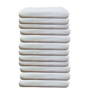 12li Paket Boya Tutmayan Mikrofiber El Yüz Spor Kuaför Havlusu 50x90 Cm Beyaz