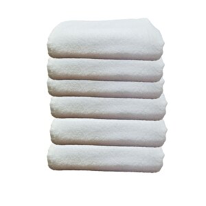 6lı Paket Boya Tutmayan Mikrofiber El Yüz Spor Kuaför Havlusu 50x90 Cm Beyaz