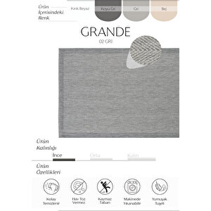 Grande 02 Gri Halı Antre Hol Halı Çerçeve Desenli Halı Kilim Kaymaz Tabanlı Mutfak Kilimi 80x300 cm