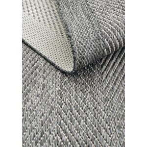 Cool Halı Grande 02 Gri Halı Antre Hol Halı Çerçeve Desenli Halı Kilim Kaymaz Tabanlı Mutfak Kilimi