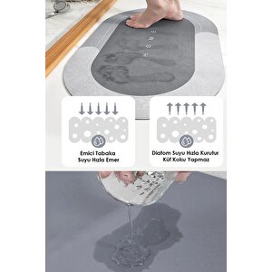 Sihirli Su Emici Banyo Paspası Kaymaz Tabanlı Abdest Paspası 3,5 Mm 40x60