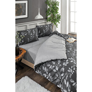 (140x200 Lastikli Çarşaflı) Çift Kişilik Nevresim Takımı, Çift Renk, Kırışmaya Dayanıklı 140x200 cm